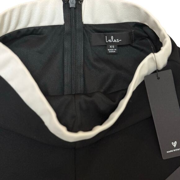 Lulus Instinctively Chic Black & White Wide-Leg Pants | Size XS | NWT - Picture 3 of 7